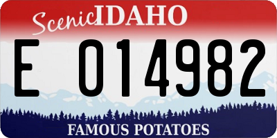 ID license plate E014982