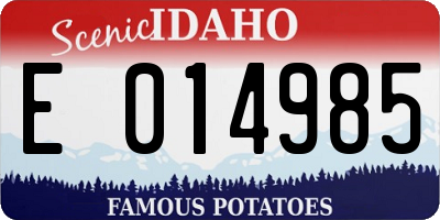 ID license plate E014985