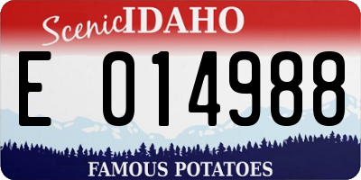 ID license plate E014988