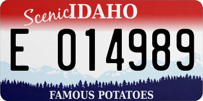 ID license plate E014989