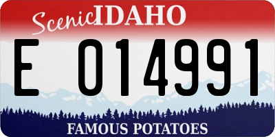 ID license plate E014991