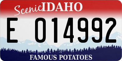 ID license plate E014992