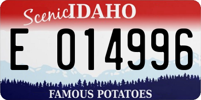 ID license plate E014996