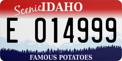 ID license plate E014999