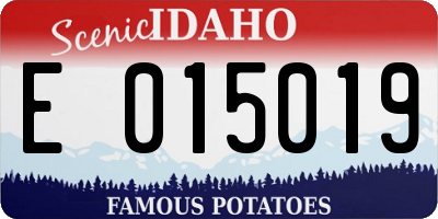 ID license plate E015019
