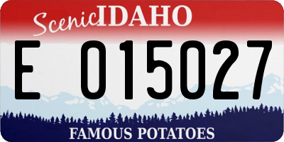 ID license plate E015027
