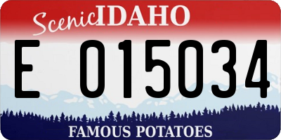 ID license plate E015034