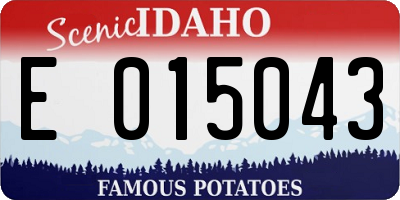 ID license plate E015043