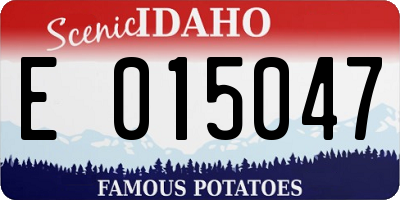 ID license plate E015047