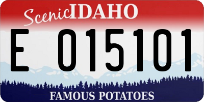 ID license plate E015101