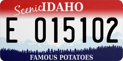 ID license plate E015102
