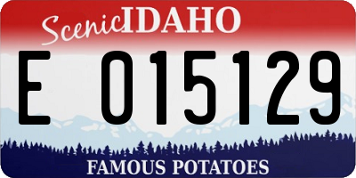 ID license plate E015129