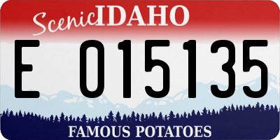 ID license plate E015135