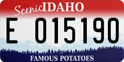 ID license plate E015190