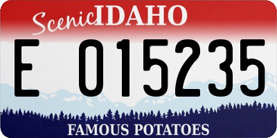 ID license plate E015235