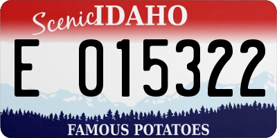 ID license plate E015322