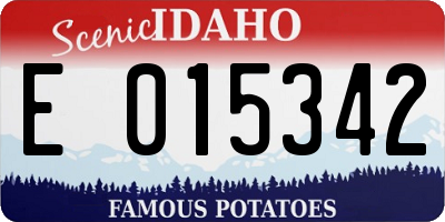 ID license plate E015342