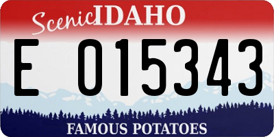 ID license plate E015343