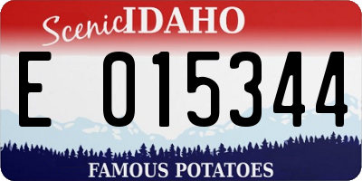 ID license plate E015344