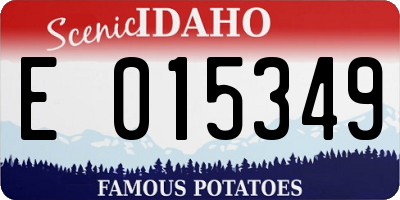 ID license plate E015349