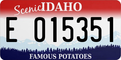 ID license plate E015351