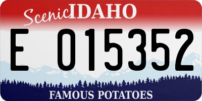 ID license plate E015352