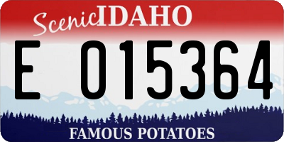 ID license plate E015364