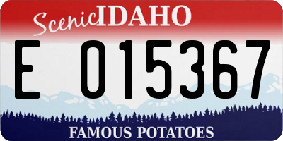 ID license plate E015367