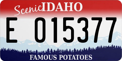 ID license plate E015377