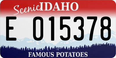 ID license plate E015378