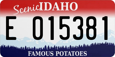 ID license plate E015381