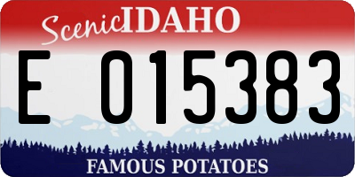 ID license plate E015383