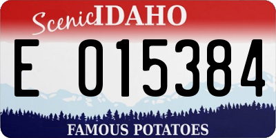 ID license plate E015384
