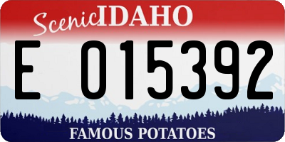 ID license plate E015392