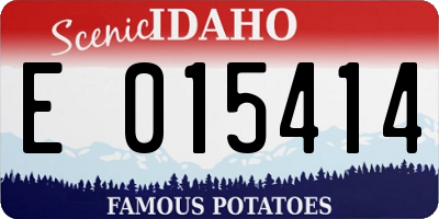 ID license plate E015414