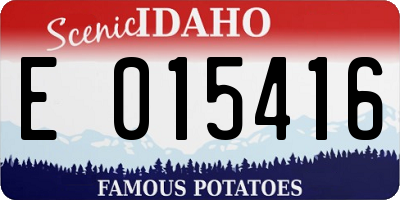 ID license plate E015416