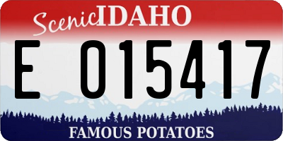 ID license plate E015417