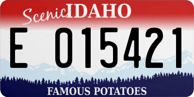 ID license plate E015421