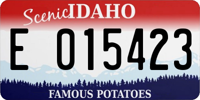 ID license plate E015423