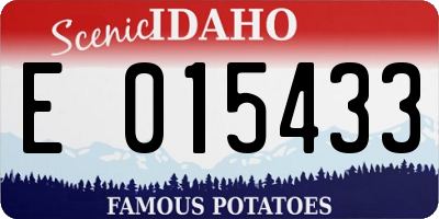 ID license plate E015433