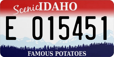ID license plate E015451