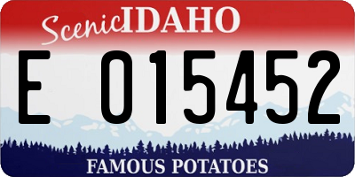 ID license plate E015452