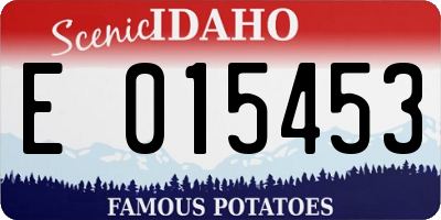 ID license plate E015453