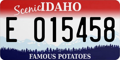 ID license plate E015458