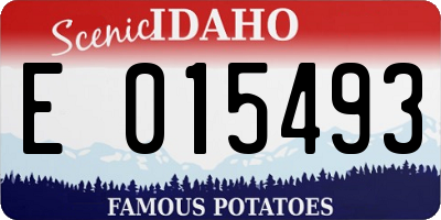 ID license plate E015493