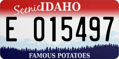 ID license plate E015497