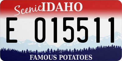 ID license plate E015511