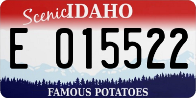 ID license plate E015522