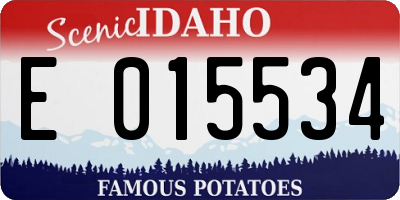 ID license plate E015534