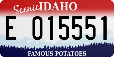 ID license plate E015551
